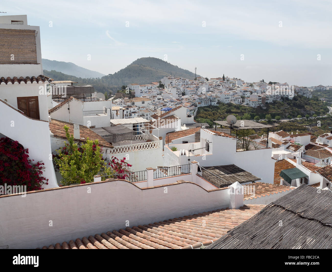 Frigiliana ein weisses Dorf in der Nähe von Nerja, Costa Del Sol, Andalusien, Spanien, Stockfoto