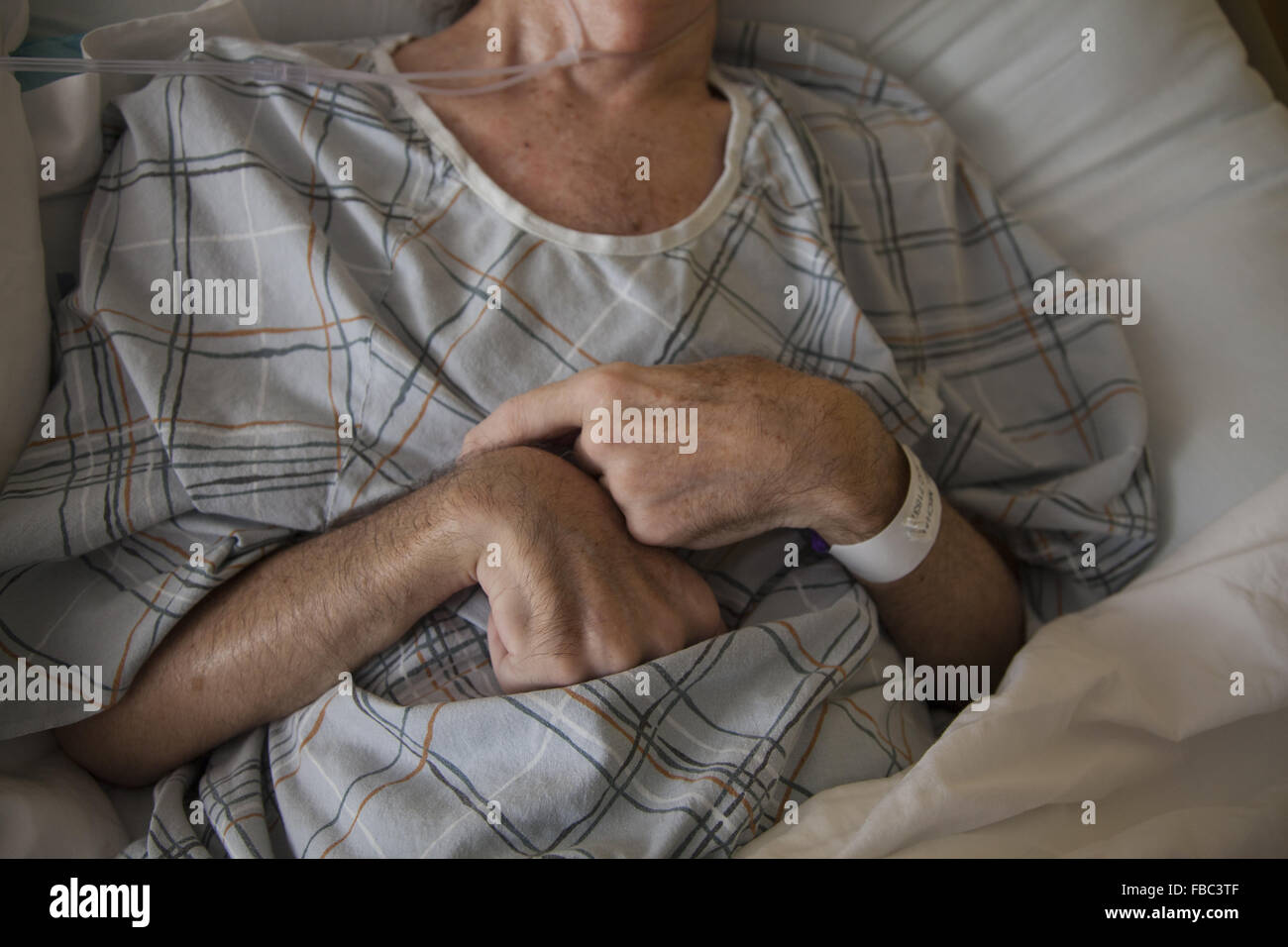 Fortgeschrittene Parkinson-Krankheit, Pflegeheim, Brooklyn, NY. Stockfoto