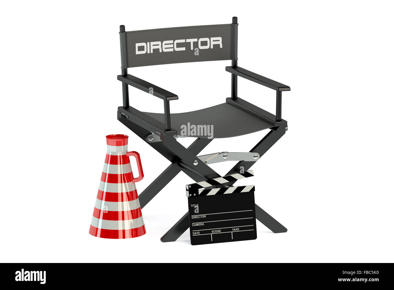 Video, Film, Kino Produktionskonzept isoliert auf weißem Hintergrund Stockfoto