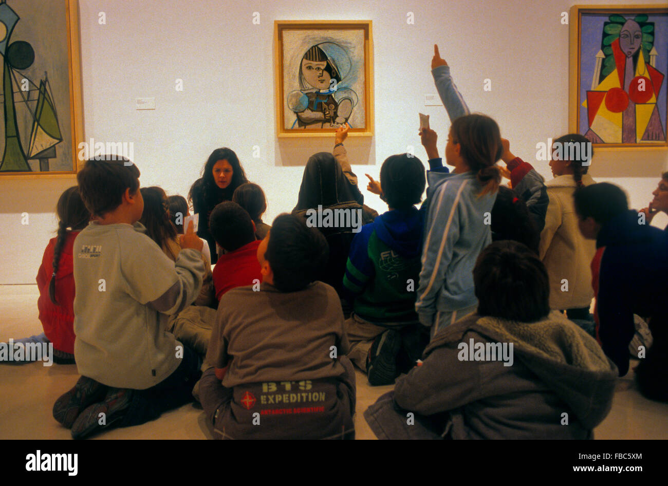 Kunstwerke von Picasso. Picasso-Museum im Palacio de Los Condes de Buenavista. 8 San Agustin Straße. Spanien Malaga.Andalusia. Stockfoto