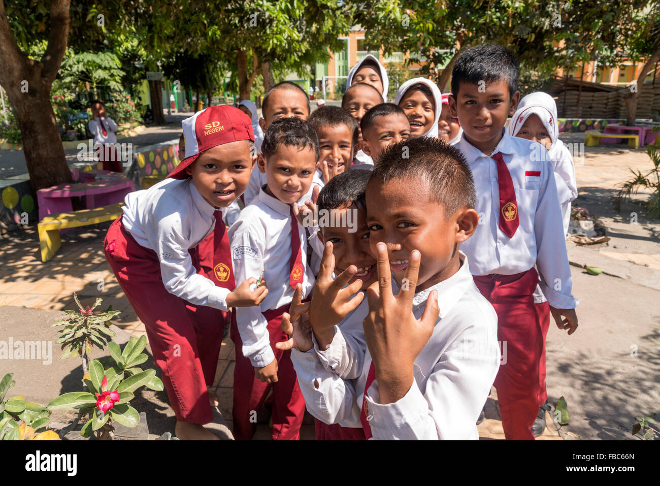 Schulkinder in Ende, Flores, Indonesien, Asien Stockfoto