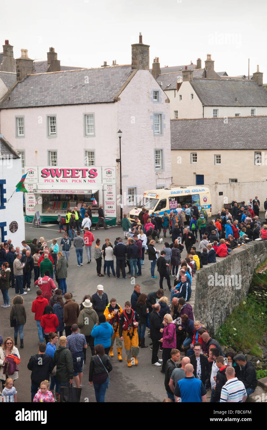 Der schottischen traditionellen Boat Festival bei Portsoy - Aberdeenshire, Schottland. Stockfoto