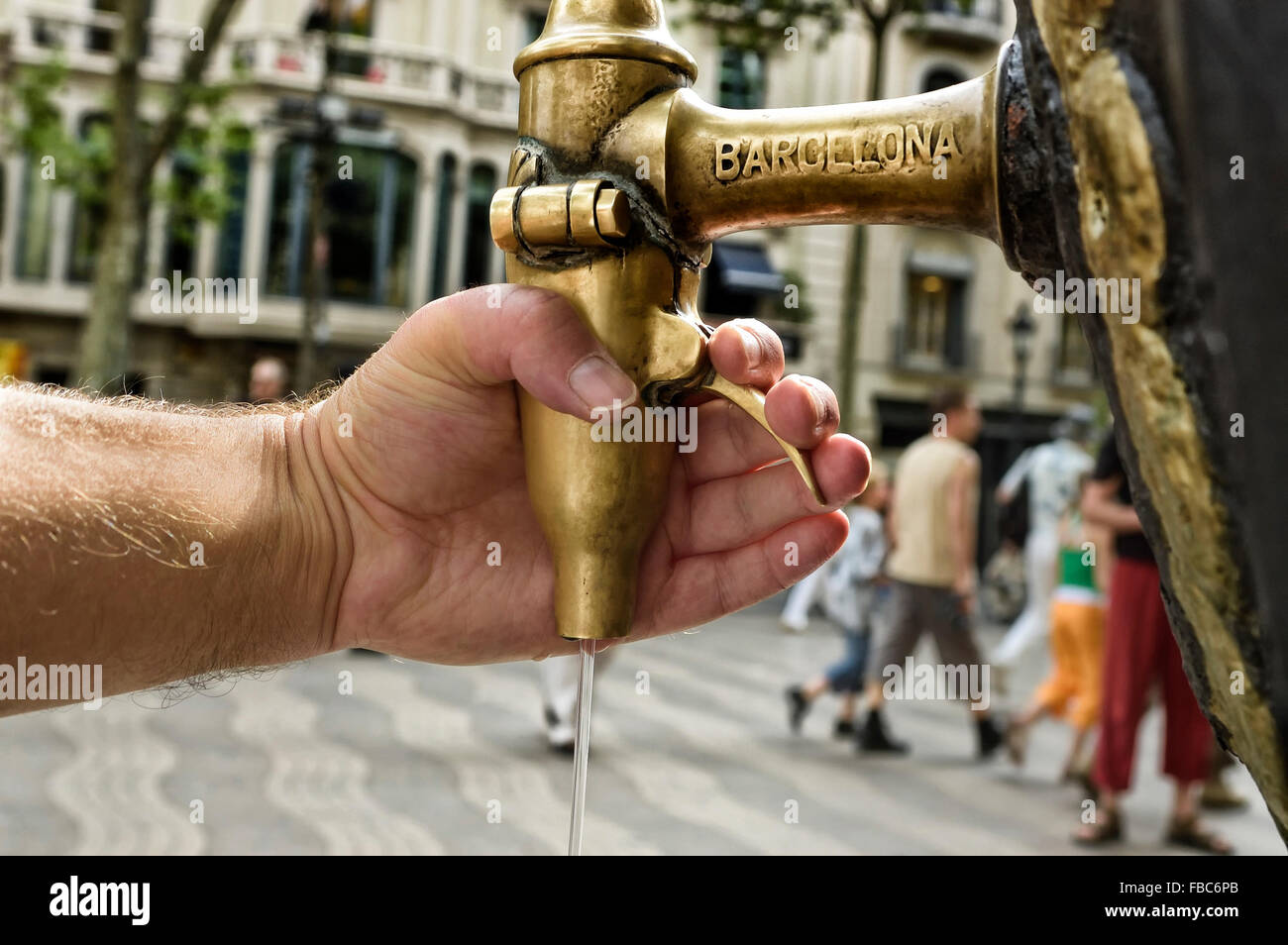 Der Brunnen Font de Canaletes. La Rambla. Barcelona. Katalonien. Spanien Stockfoto