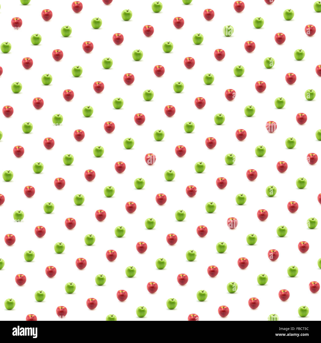 Rote und grüne Äpfel vor weißem Hintergrund im Studio fotografiert. Im September 2015 geschossen. Stockfoto