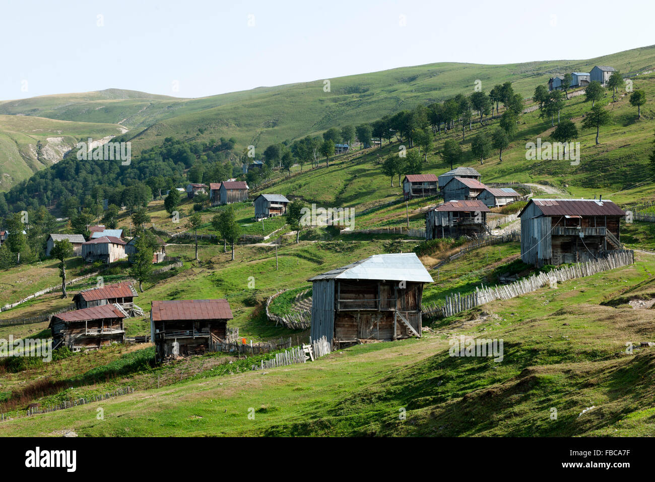 Georgien, Adscharien, bin Goderdzi-Pass, Almhäuser Stockfoto