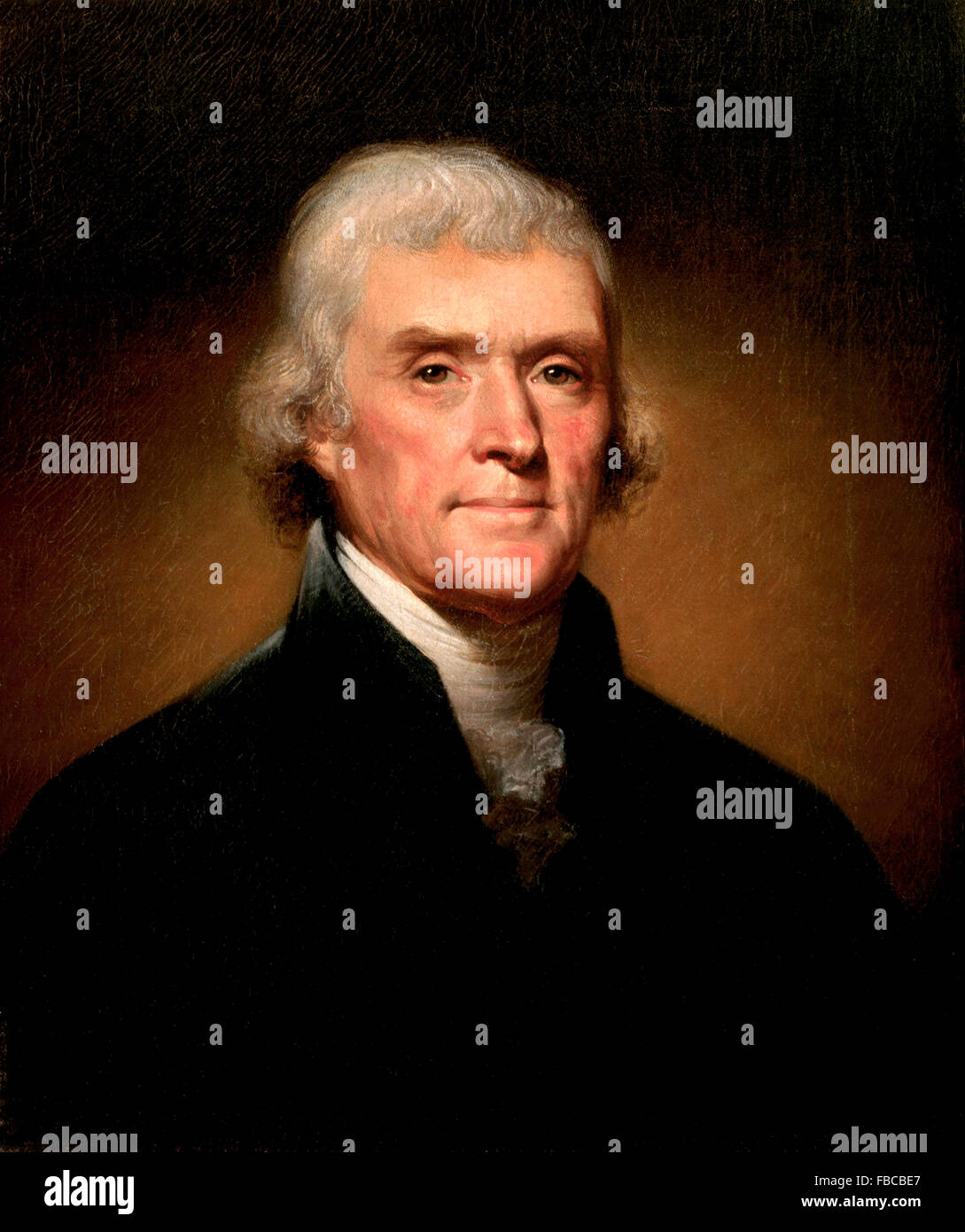 Thomas Jefferson. Rembrandt Peale Porträt des US-Präsidenten Thomas Jefferson, 1800 Stockfoto