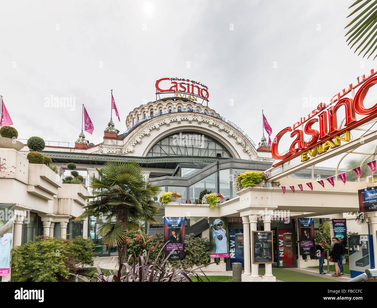 Blick auf das Casino in Evian-Les-Bains, Frankreich Stockfoto
