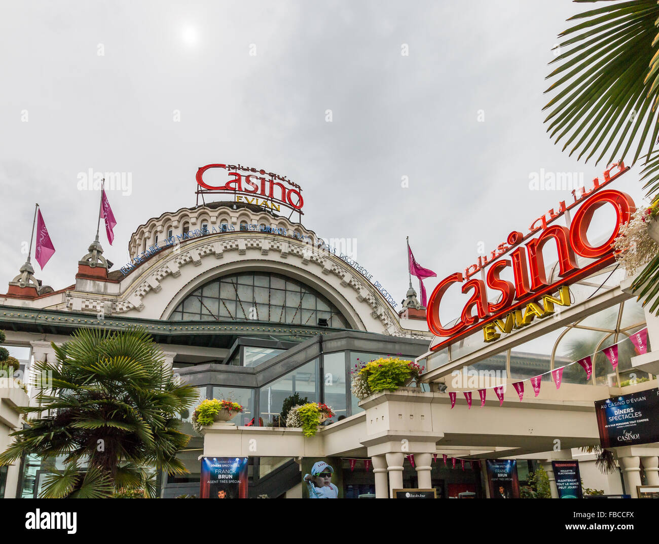 Blick auf das Casino in Evian-Les-Bains, Frankreich Stockfoto