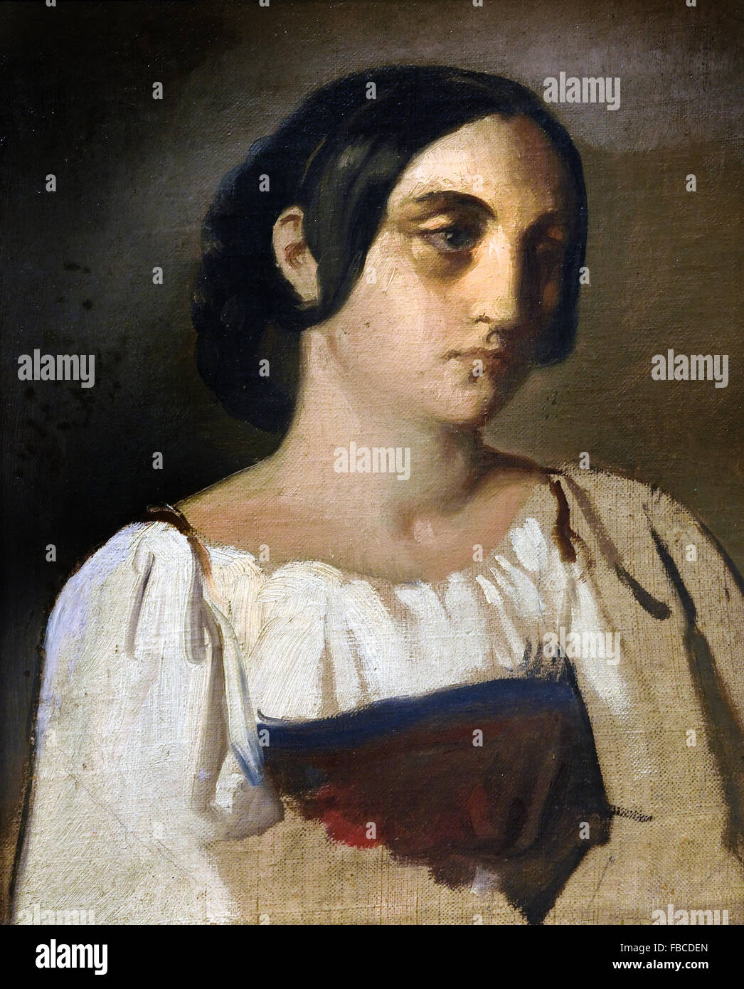 Porträt von einem italienischen Frau 1840 Théodore Chassériau (1819 – 1856) Frankreich Französisch Stockfoto