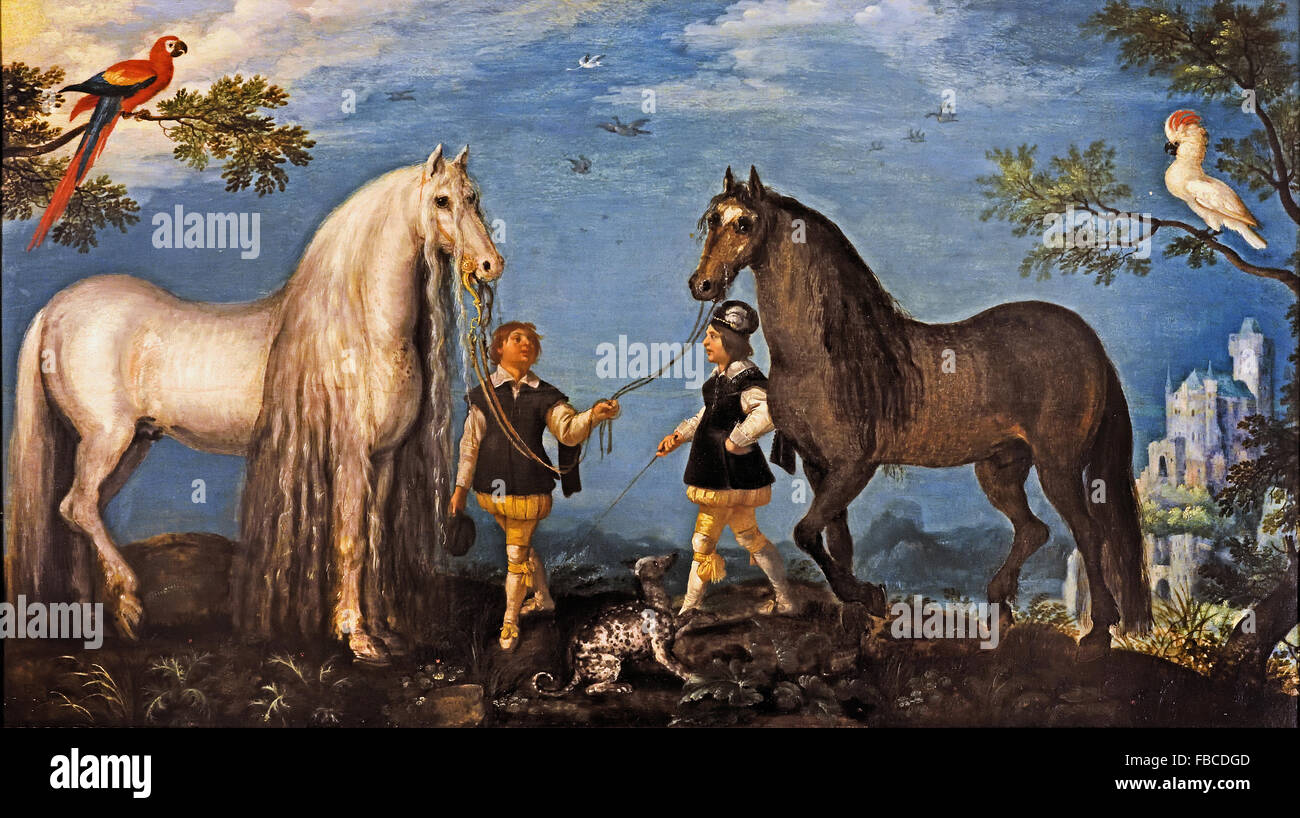 Zwei pferde mit pflegern -Fotos und -Bildmaterial in hoher Auflösung – Alamy