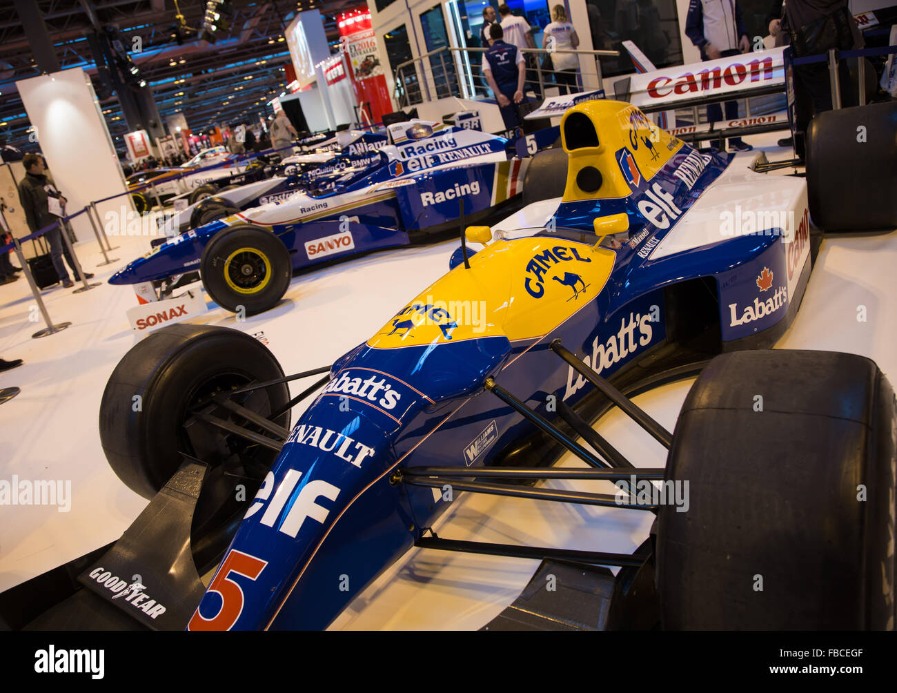 Birmingham, Vereinigtes Königreich. 14. Januar 2016. Williams F1 Anzeige bei Autosport vergangenen und gegenwärtigen F1 Autos Credit: Steven Reh/Alamy Live News Stockfoto