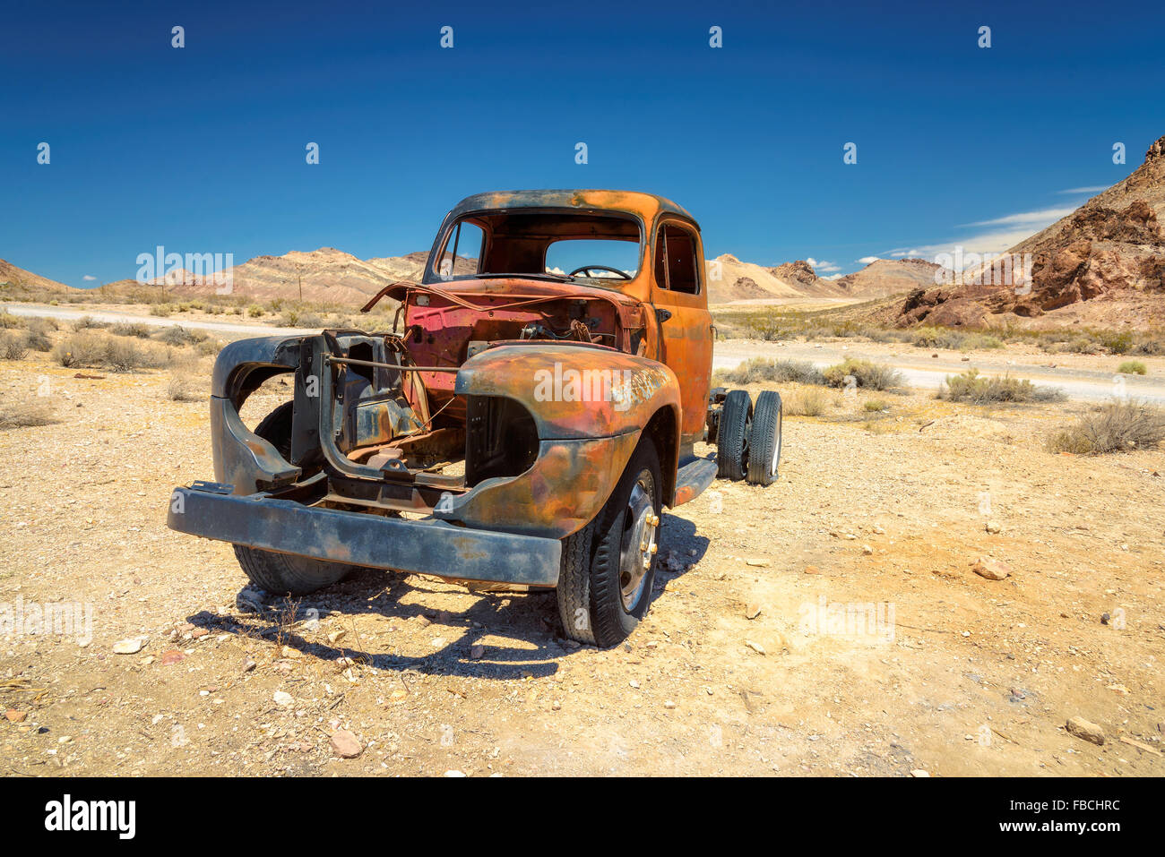 Weitwinkeleinstellung des alten rustikalen LKW Stockfoto