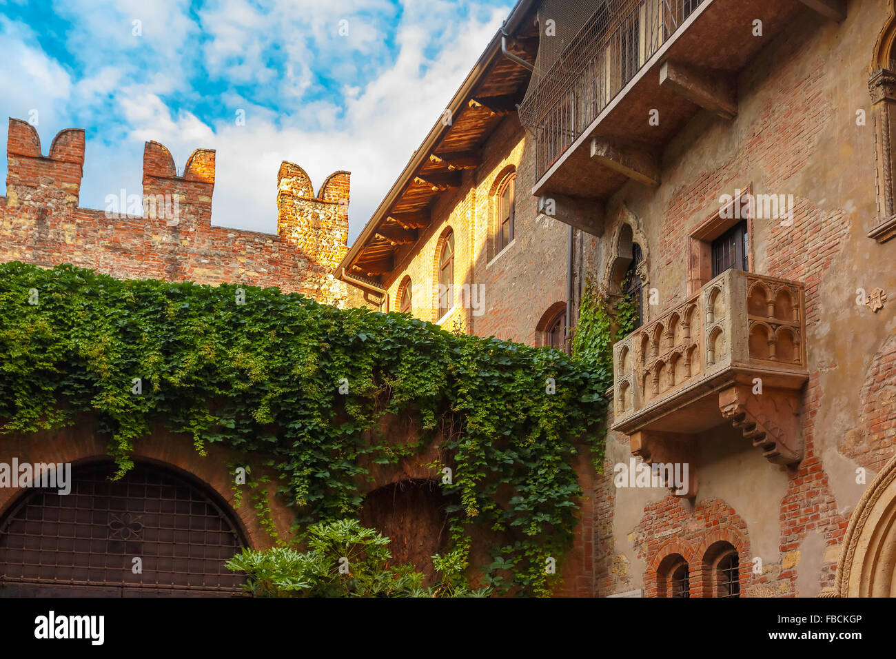 Romeo und Julia Balkon in Verona, Italien Stockfoto