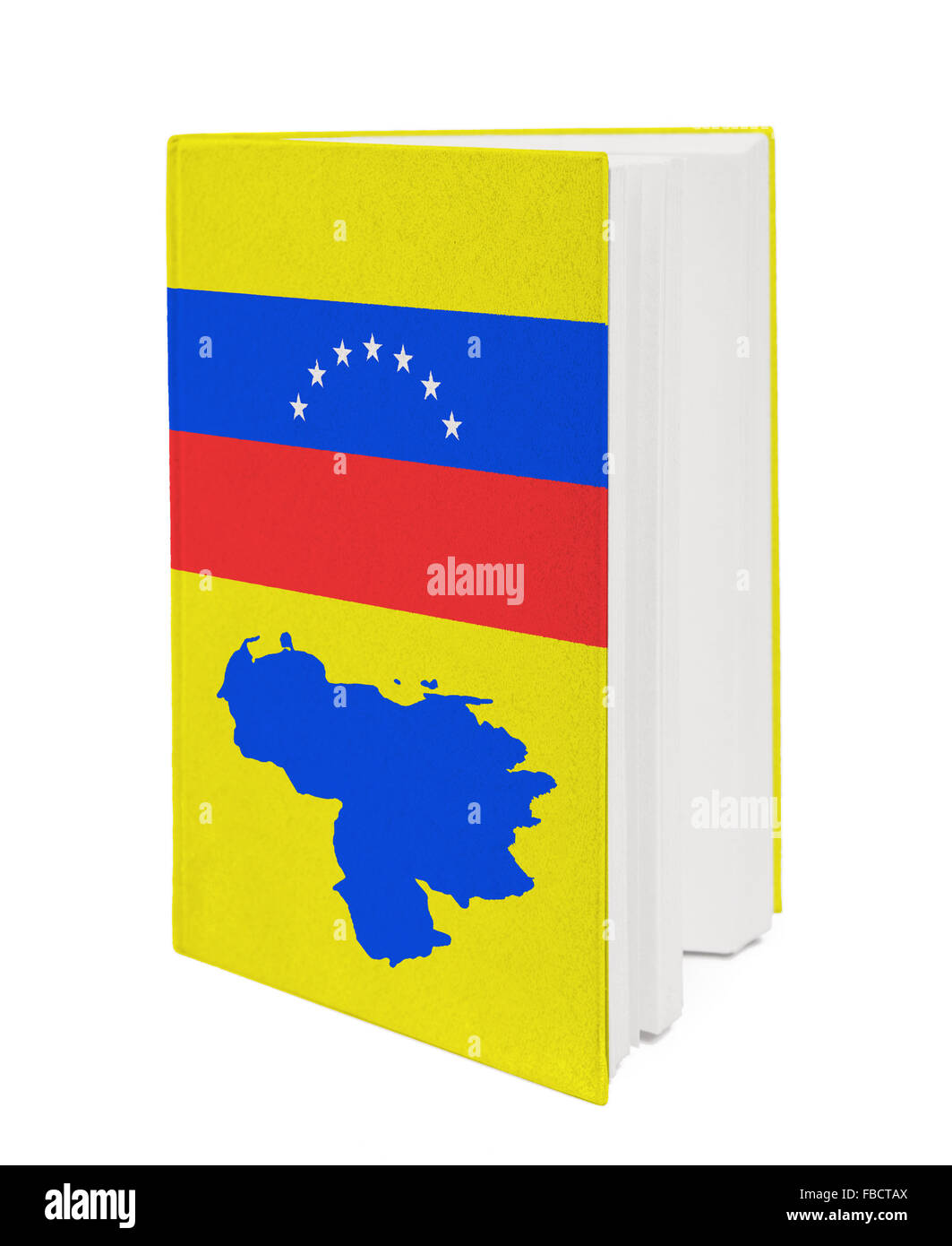 Konzept. Buchen Sie mit der Nationalflagge Stockfoto