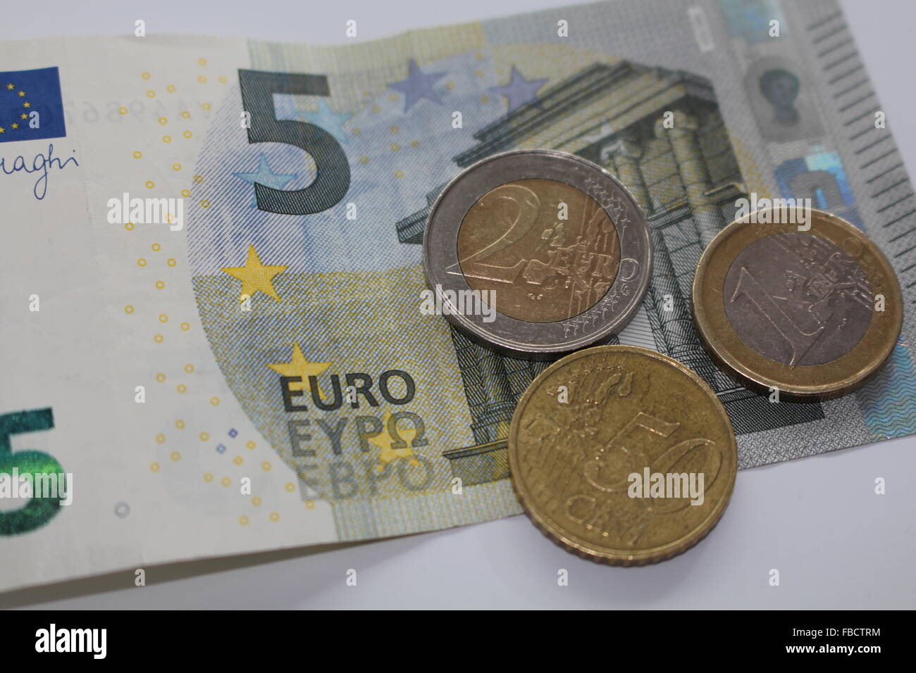 Symbol für 8 Euro 50 Mindestzahlung Stockfoto