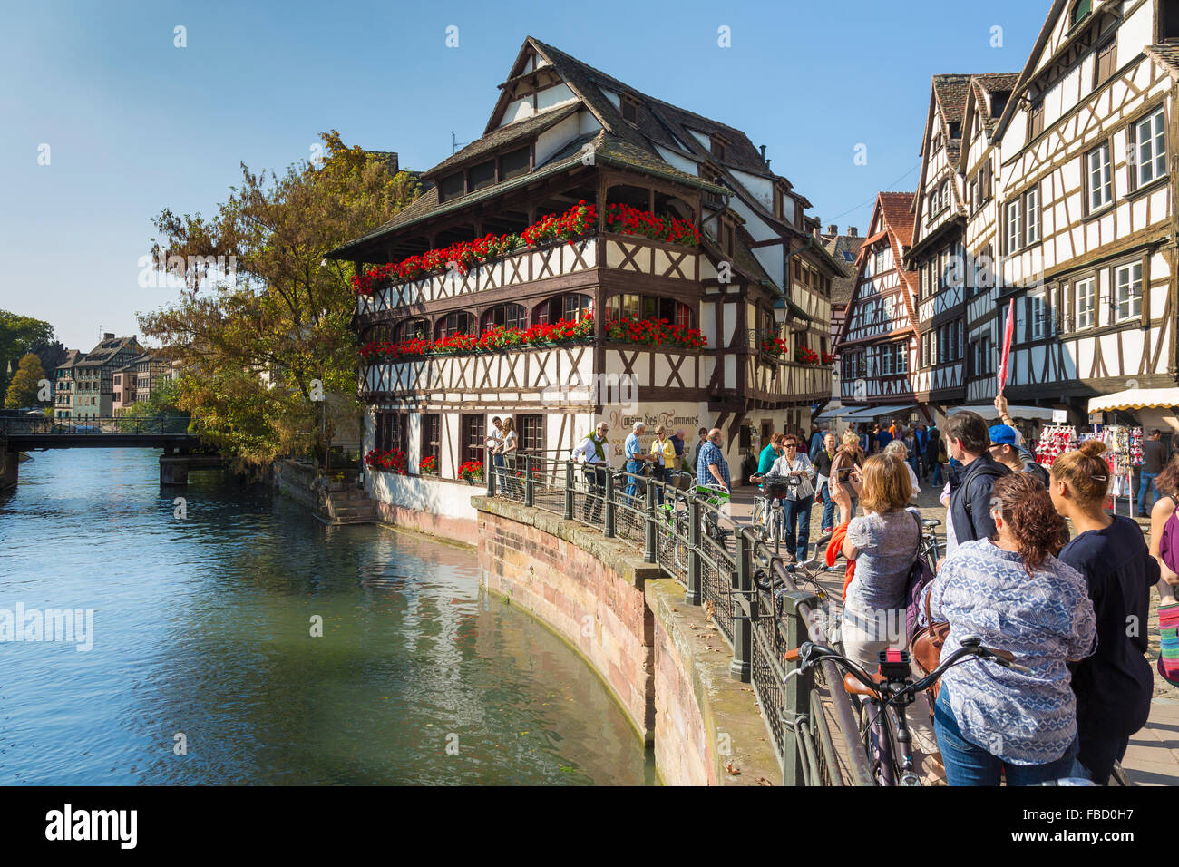 Quai des Moulins und Fluss Ill, Straßburg, Petite-Frankreich, Département Bas-Rhin, Elsass, Frankreich Stockfoto
