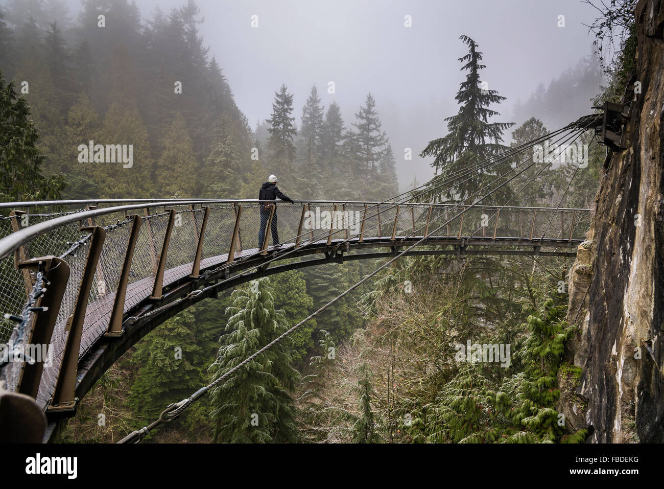 Cliff Walk am Capilano Suspension Bridge Park, Vancouver, Britisch-Kolumbien, Kanada Stockfoto