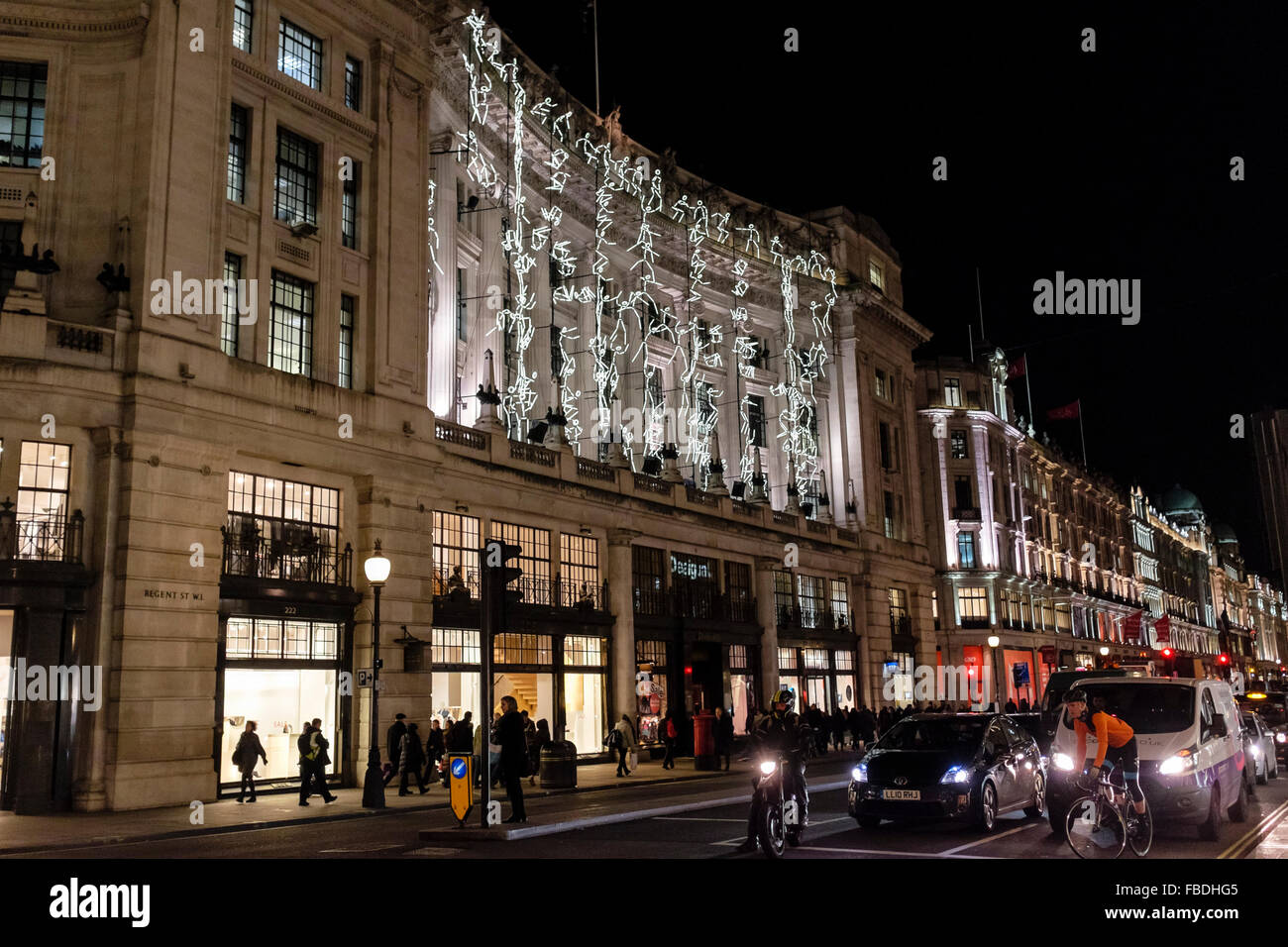 Keyframes von Groupe runden/Thomas Veyssiere auf dem Display während Lumiere London, eine neue Licht-Festival im Zentrum von London. Das Festival zwischen 14-17 Januar 2016 lief Anzeigen von mehr als 30 Anlagen von bekannten internationalen Künstlern. Stockfoto