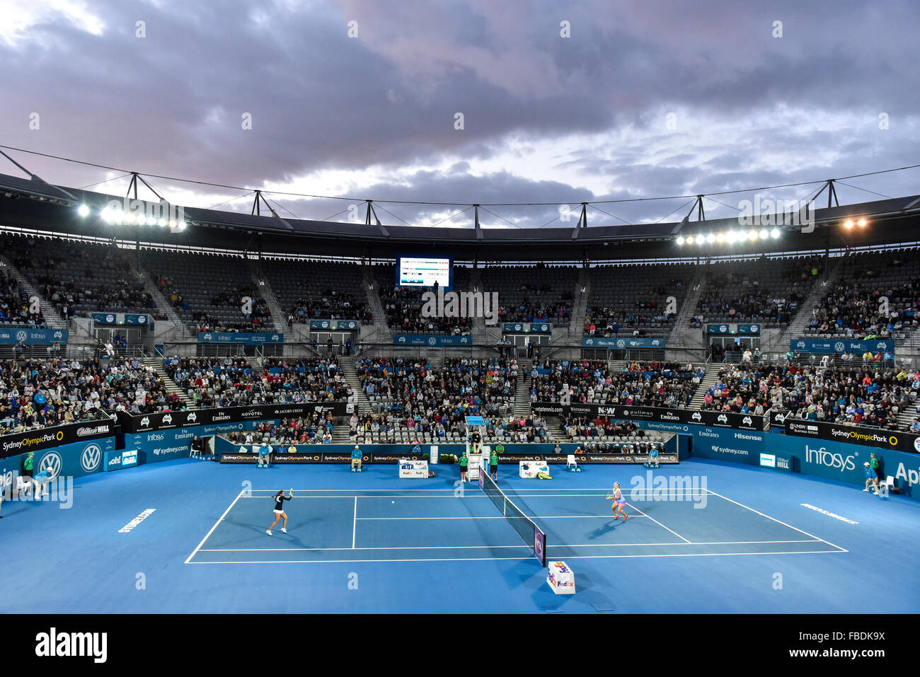 Sydney, Australien. 15. Januar 2016. Svetlana Kuznetsova in Aktion gegen Monica Puig (PUR) während ihrer Damen Einzel Finale am 6. Tag bei Apia International Sydney. Kznetsova gewann das Finale mit 6-0, 6-2. Bildnachweis: Action Plus Sport Bilder/Alamy Live News Stockfoto