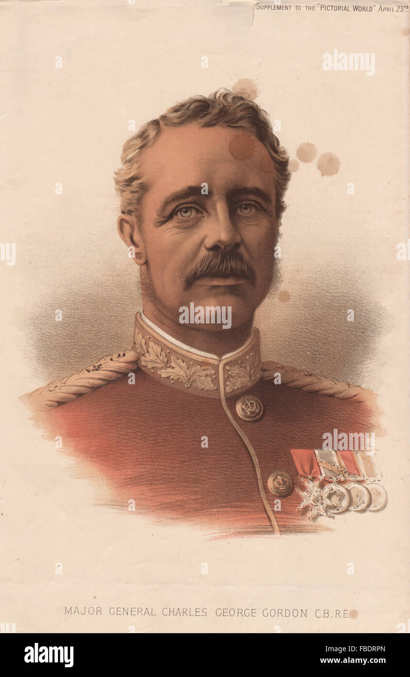 Major General Charles George Gordon. "Chinesische Gordon" / "Gordon von Khartum", 1885 Stockfoto