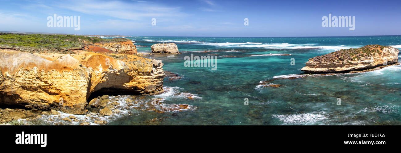Felsformationen in der Bay of Islands im Port Campbell National Park an der Great Ocean Road in Victoria, Australien. Stockfoto