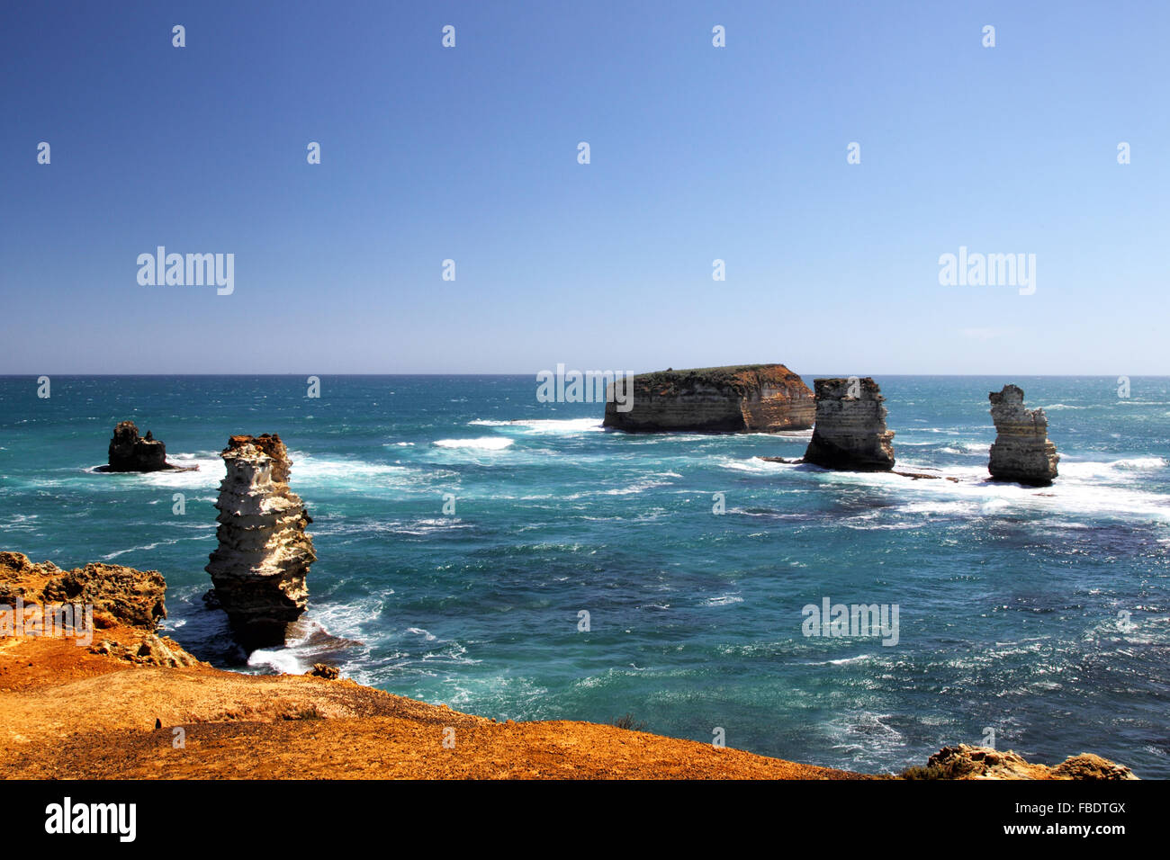 Felsformationen in der Bay of Islands im Port Campbell National Park an der Great Ocean Road in Victoria, Australien. Stockfoto