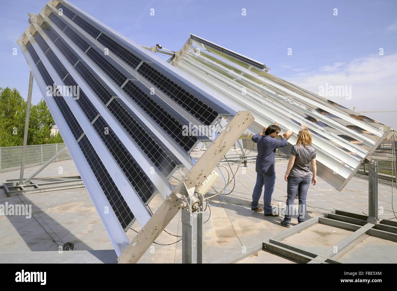 Universität von Ferrara (Italien), Department of Physics, wissenschaftliche Forschung auf konzentrierte Solarthermie Stockfoto