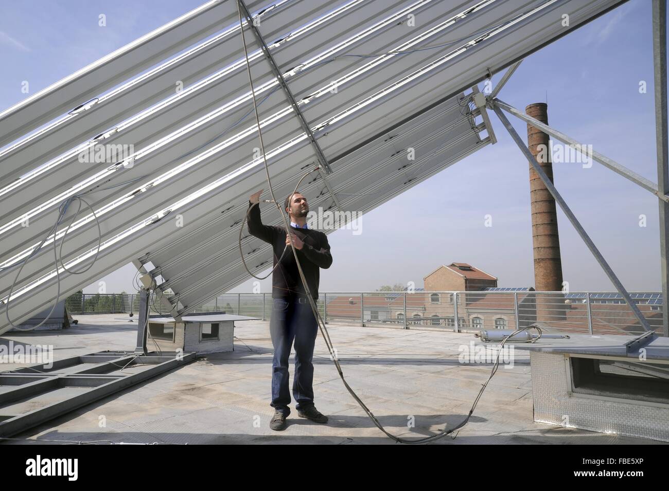 Universität von Ferrara (Italien), Department of Physics, wissenschaftliche Forschung auf konzentrierte Solarthermie Stockfoto