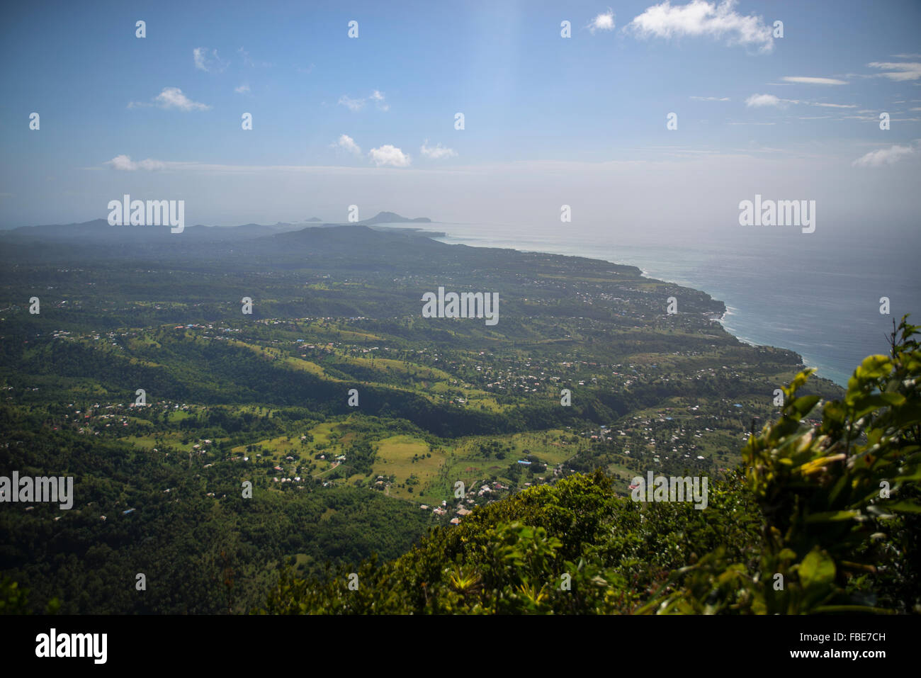 Ansicht Süd West St. Lucia von Gros Piton Stockfoto