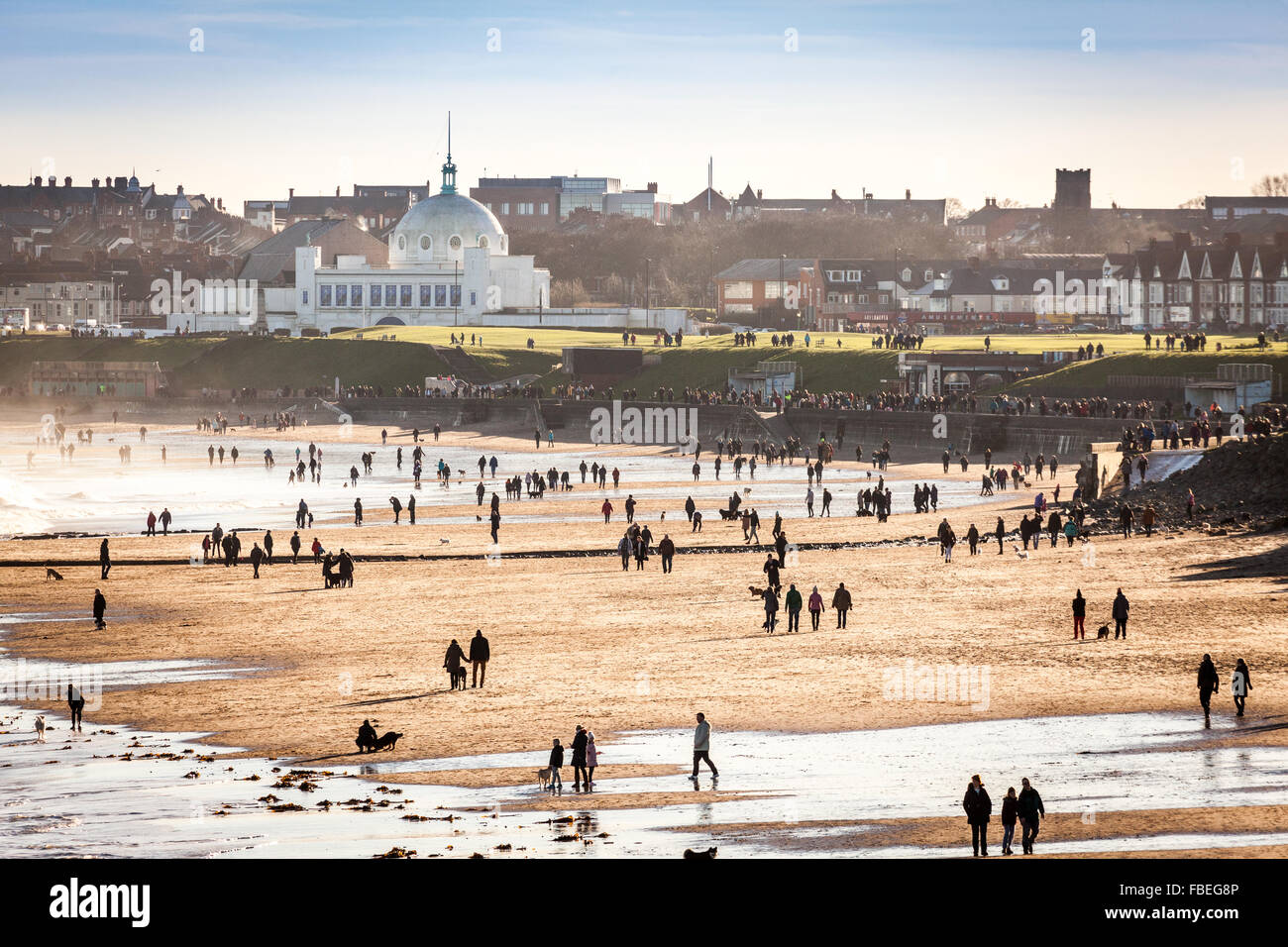 Whitley Bay Beach und der spanischen Stadt Kuppel, Tyne and Wear, England. Großbritannien GB Europa Stockfoto