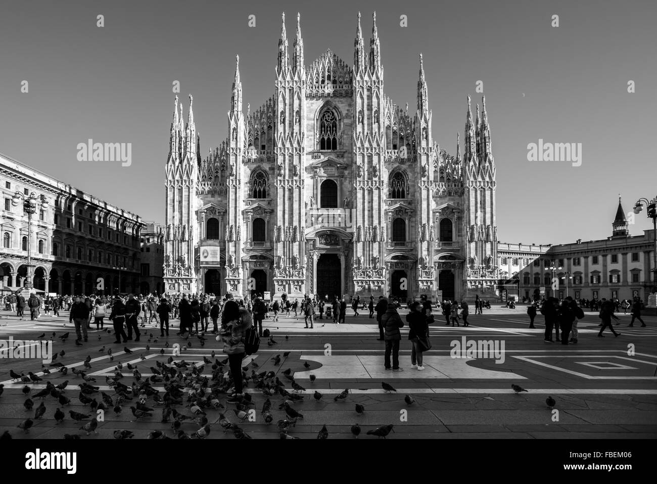 Mailand, Italien - schwarz / weiß-Dom Stockfoto