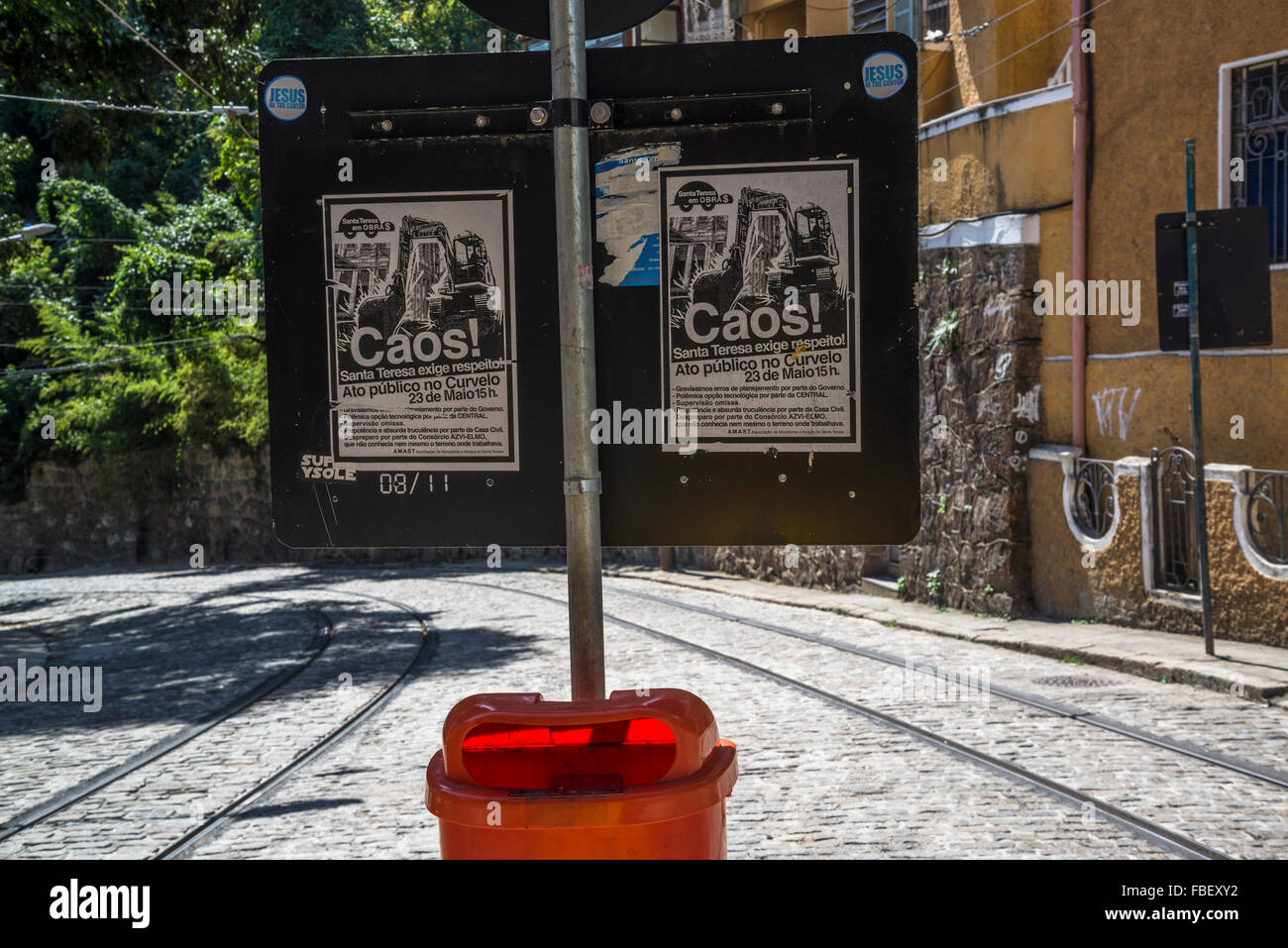 Politische Plakate, Santa Teresa, Rio De Janeiro, Brasilien Stockfoto