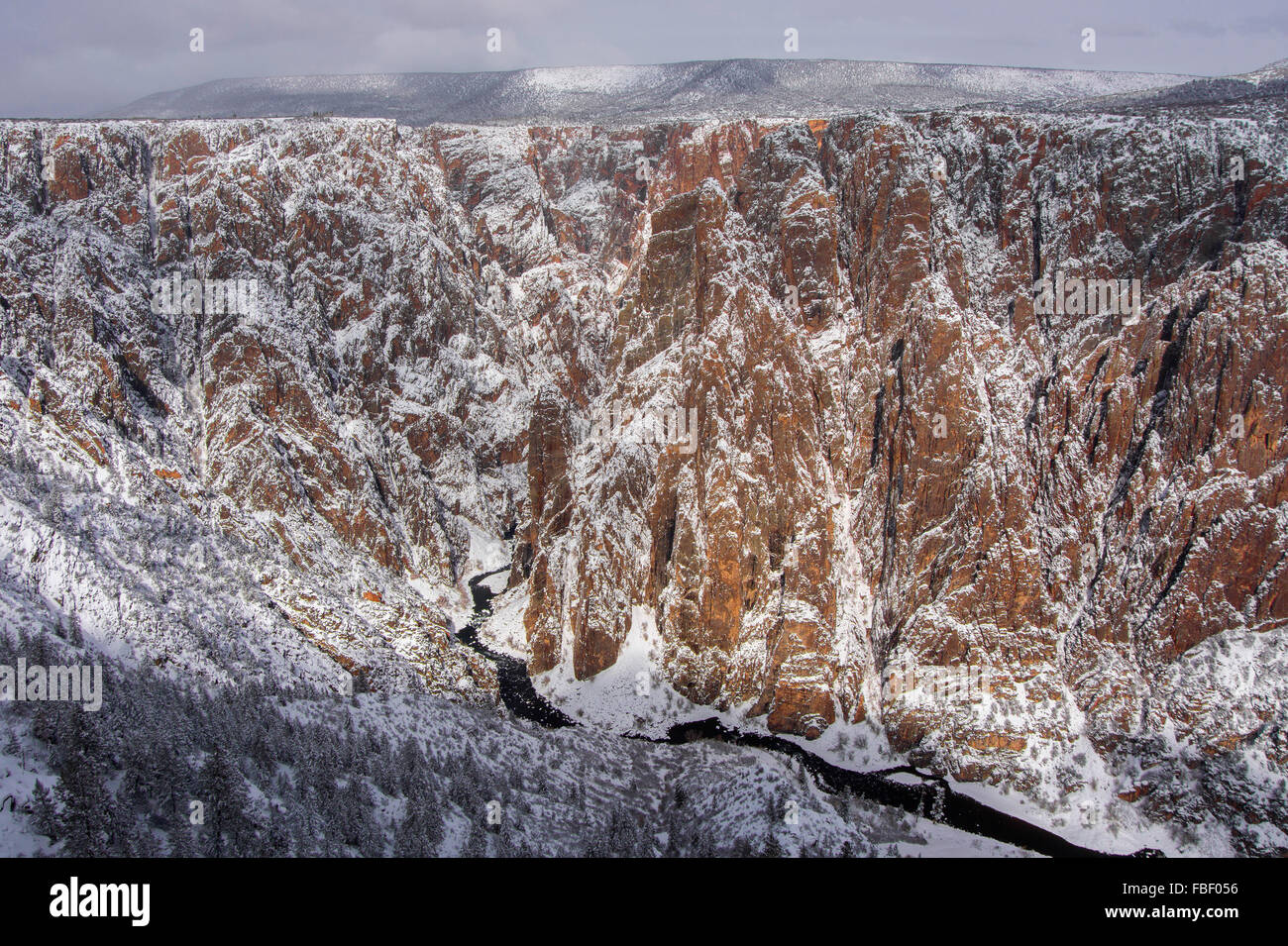 Winter-Ansichten im Black Canyon des Gunnison Stockfoto