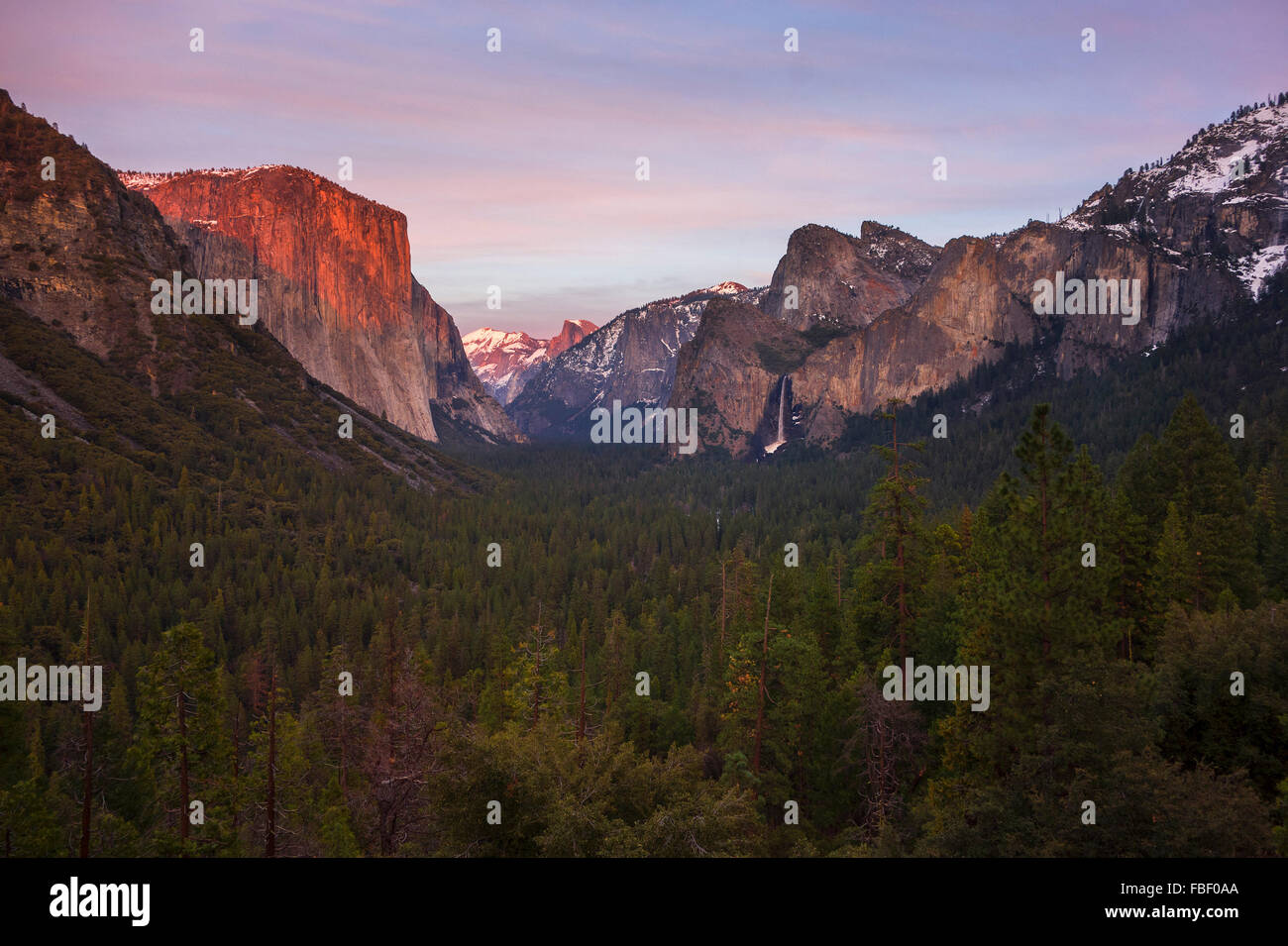 Yosemite Tunnel Ansicht winter Stockfoto