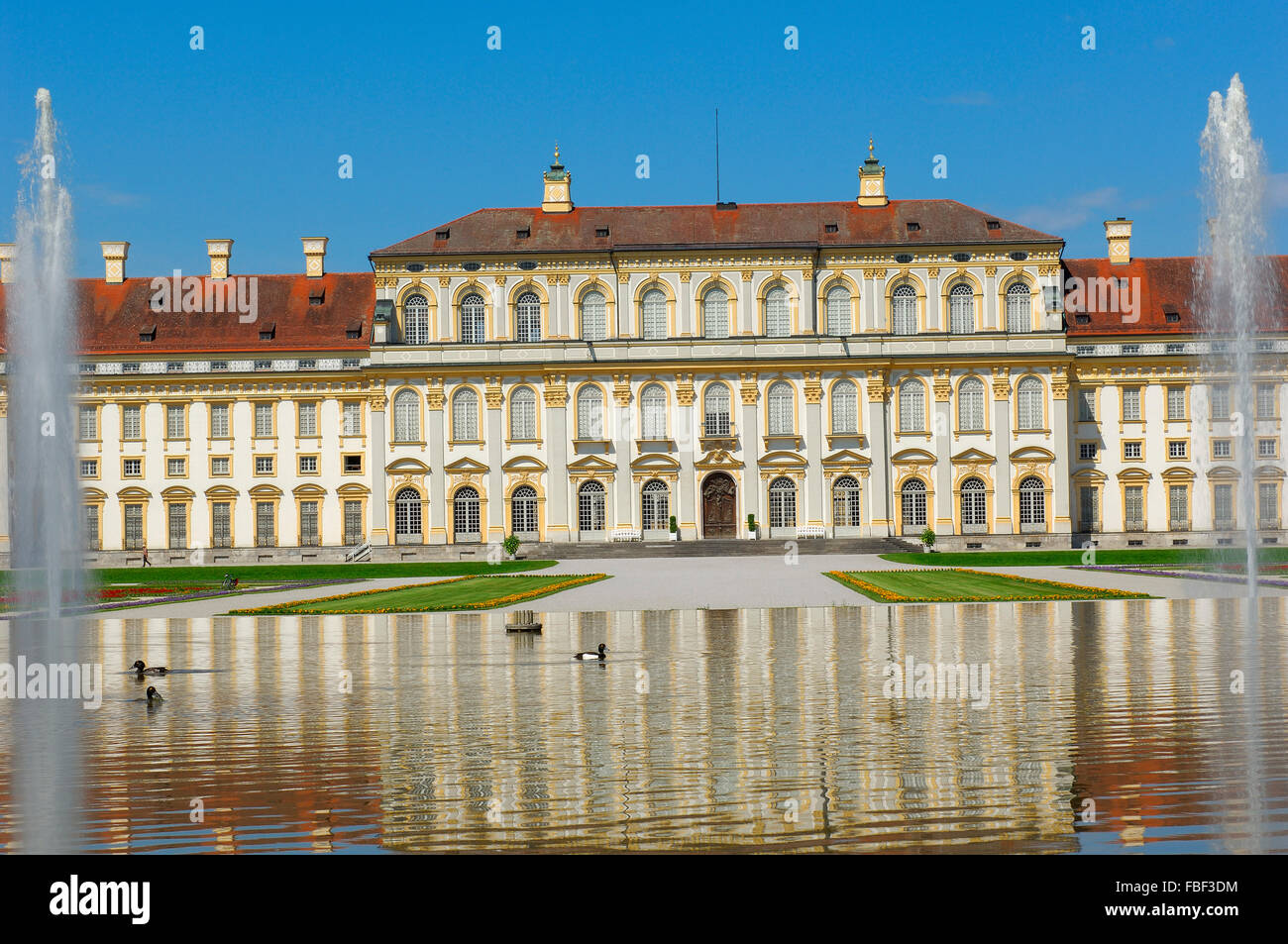 Neue Schloss Schleißheim, Neues Schloss Schleißheim, Schloss Schleißheim, Oberschleißheim bei München, Bayern, Oberbayern, Stockfoto