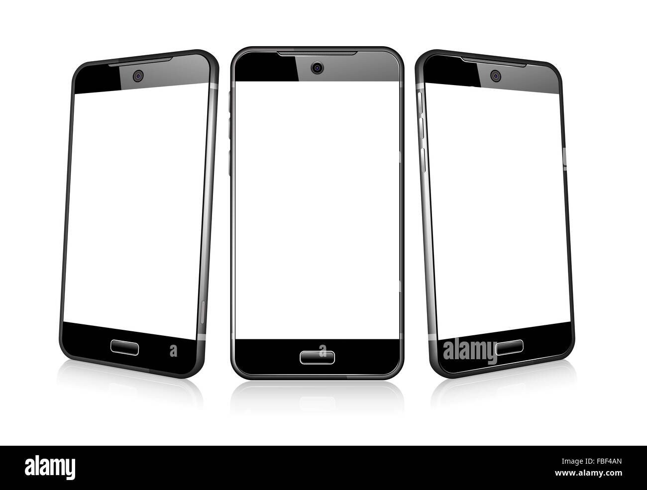Drei Telefon Zelle Smart Mobile 3D und 2D Stockfoto