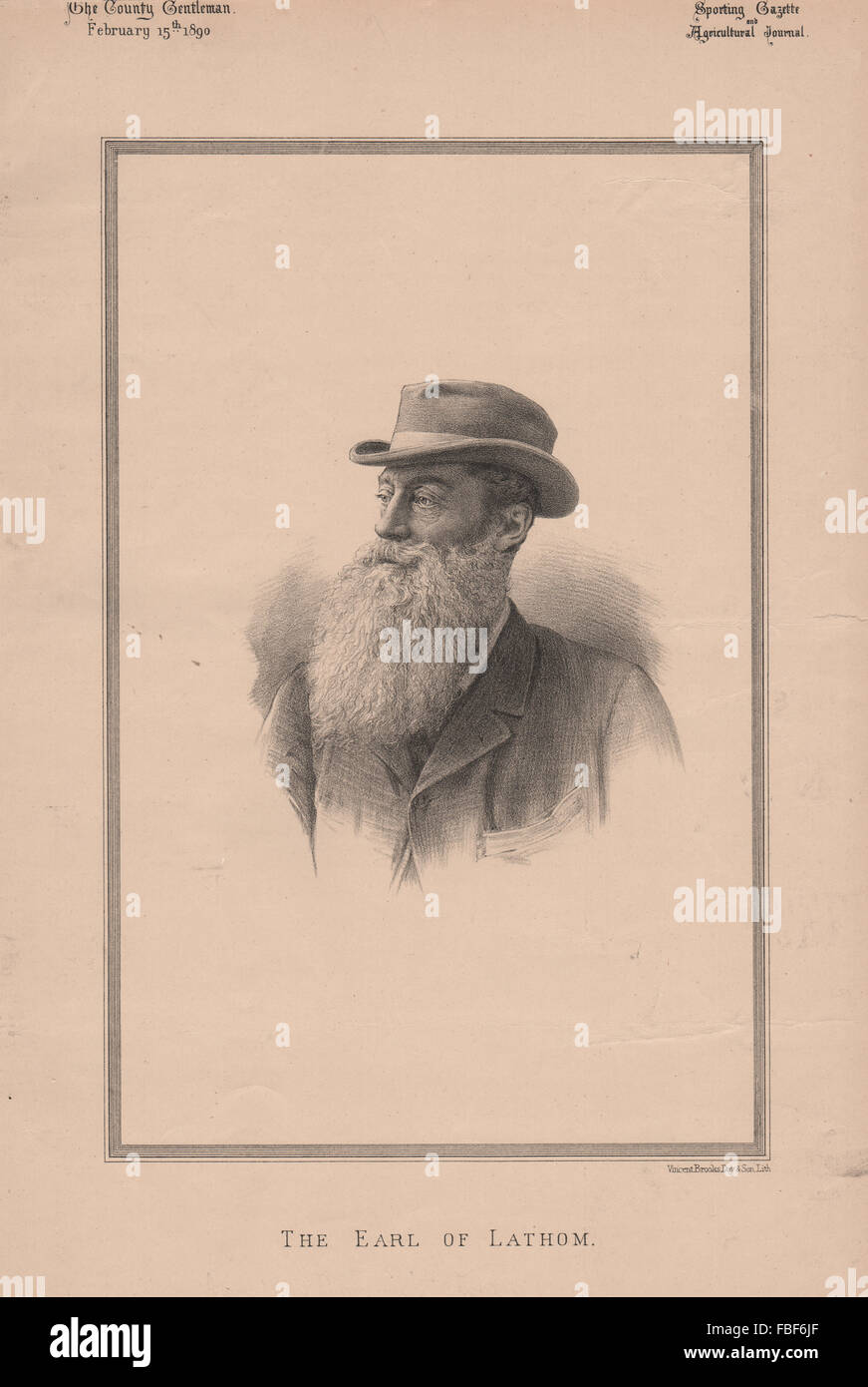 Der Earl Lathom, antique print 1890 Stockfoto