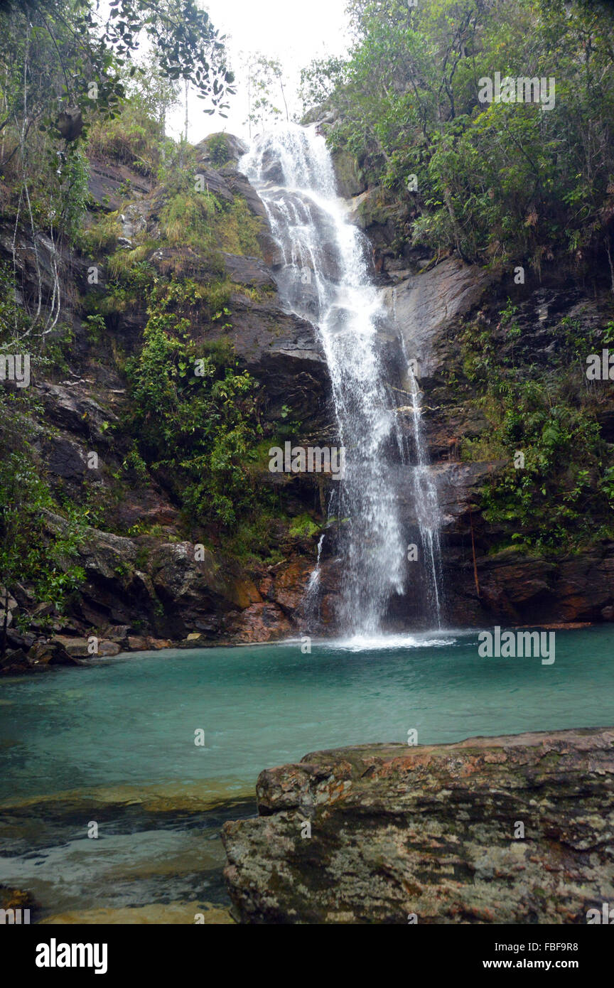 Wasserfall Santa Barbara Cerrado Brasilien Stockfoto