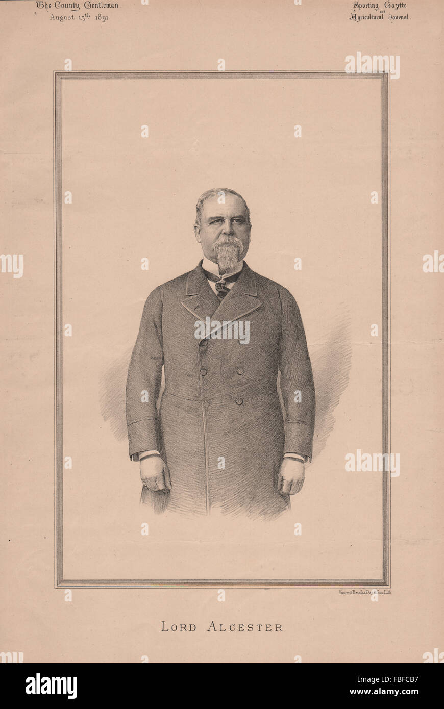 Herrn Alcester, antiken Druck 1891 Stockfoto