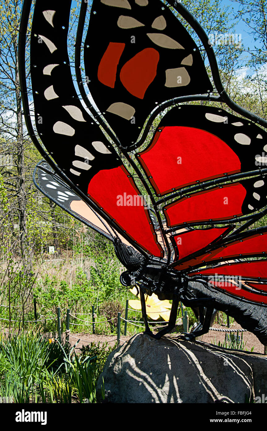 Ein Schmetterling Bildhauerei an der New York Botanical Garden. Stockfoto