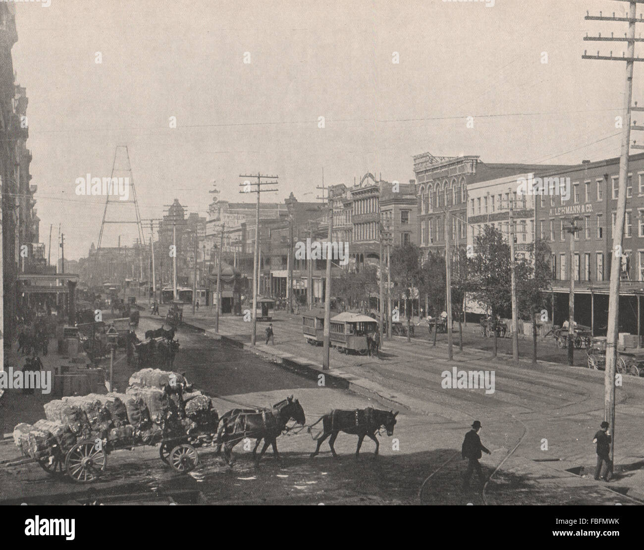 Canal Street, New Orleans, Louisiana, antique print 1895 Stockfoto