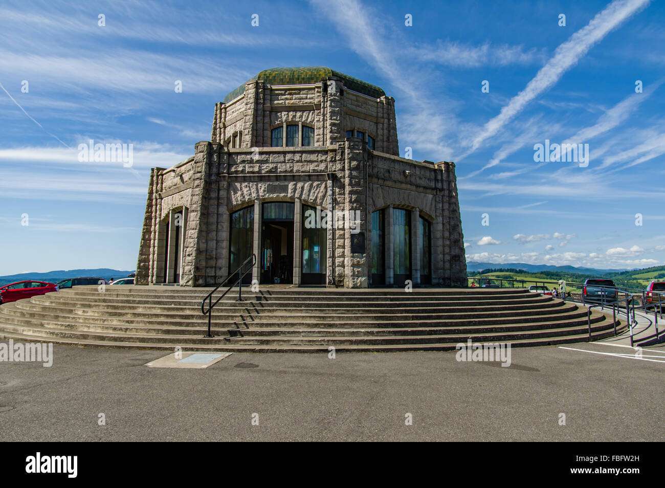 Vista-Haus Besucherzentrum in Crown Point in den Columbia-Schlucht, Oregon, USA Stockfoto