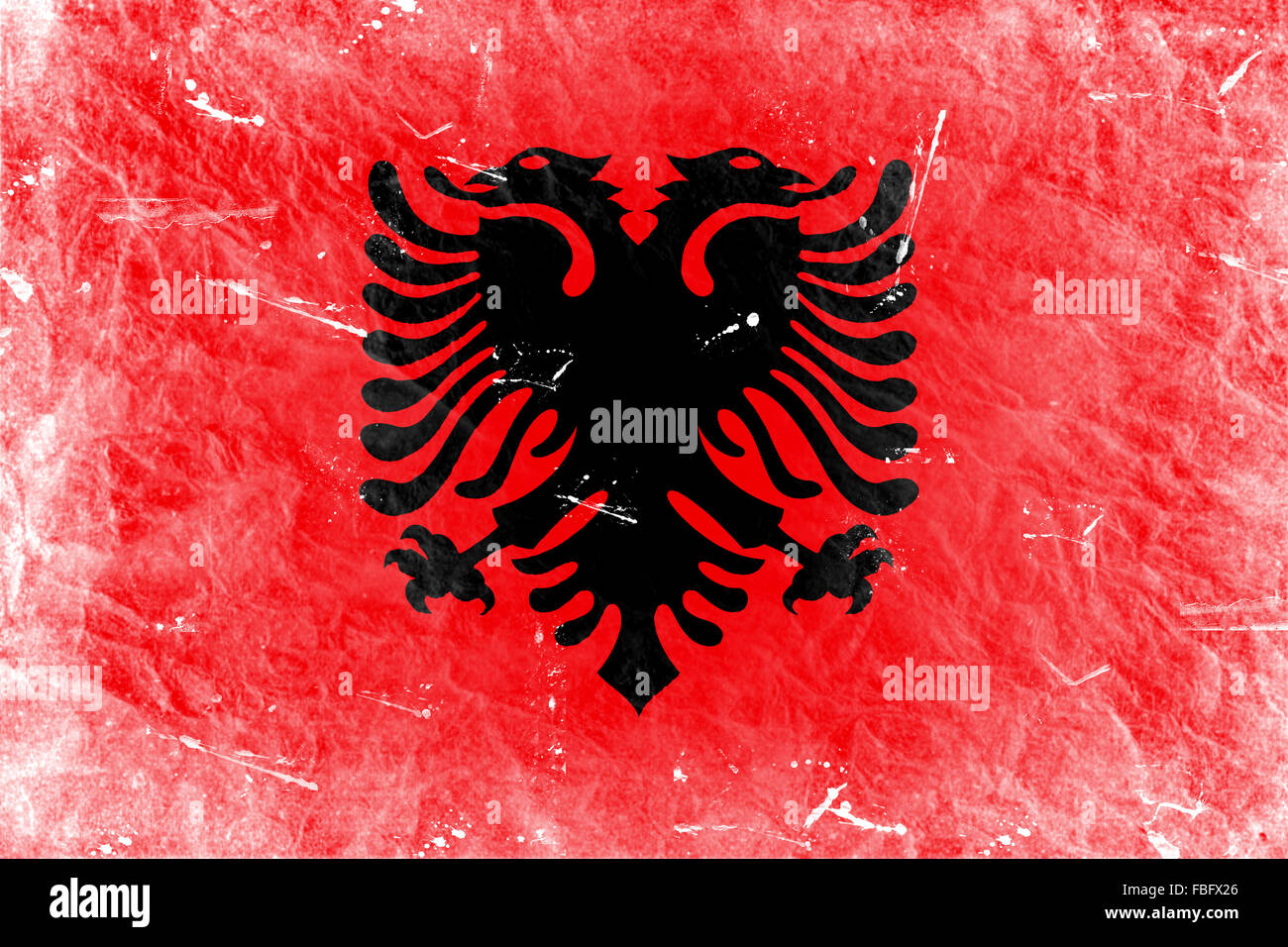 Die albanische Flagge Stockfoto