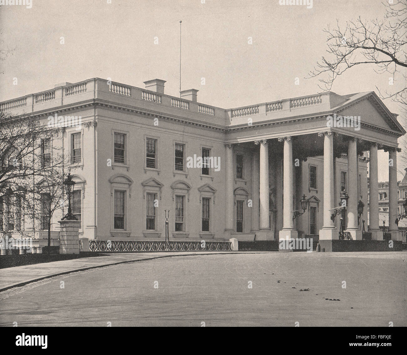 Das weiße Haus, Washington DC, antique print 1895 Stockfoto