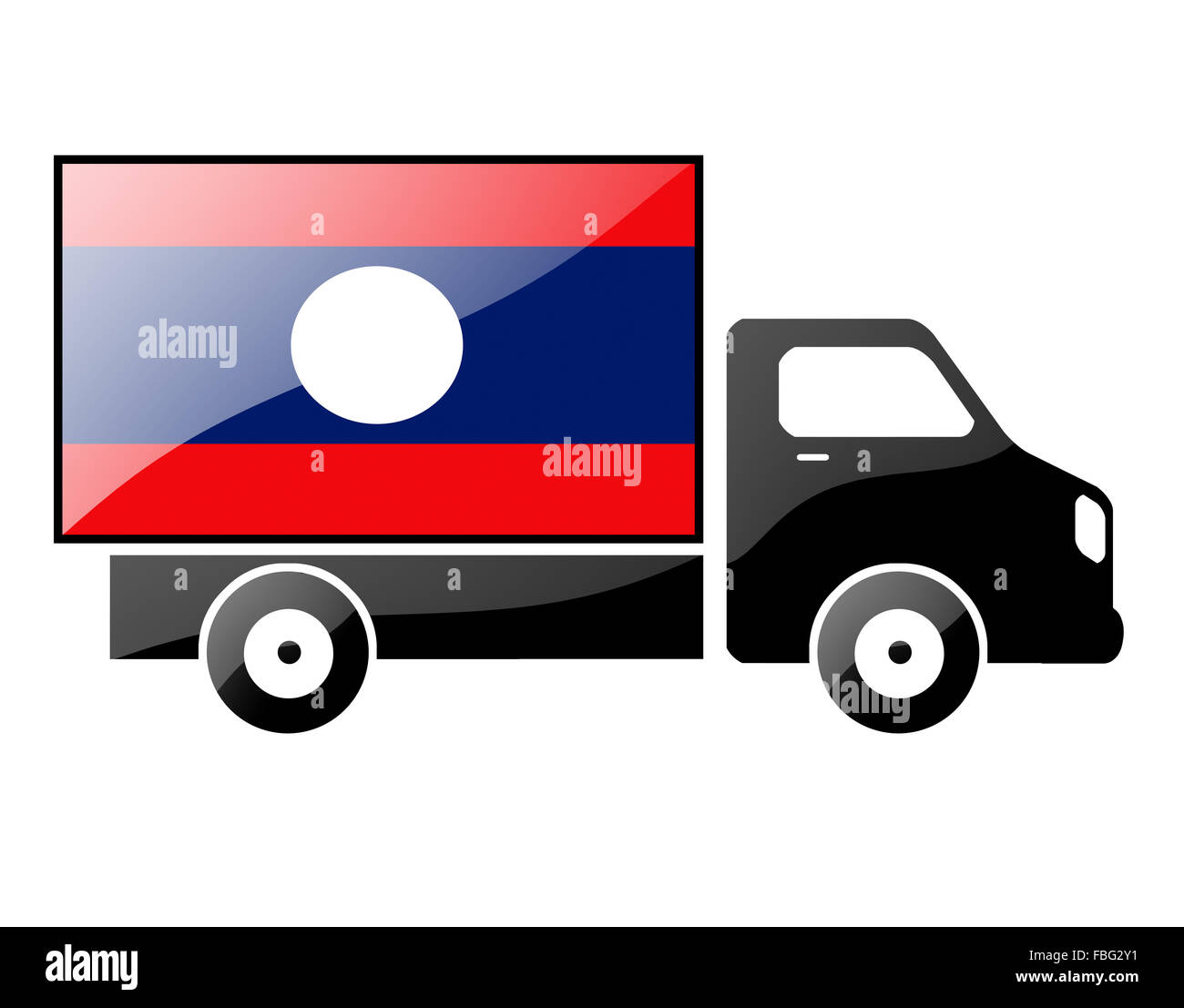 Die laotische Flagge Stockfoto