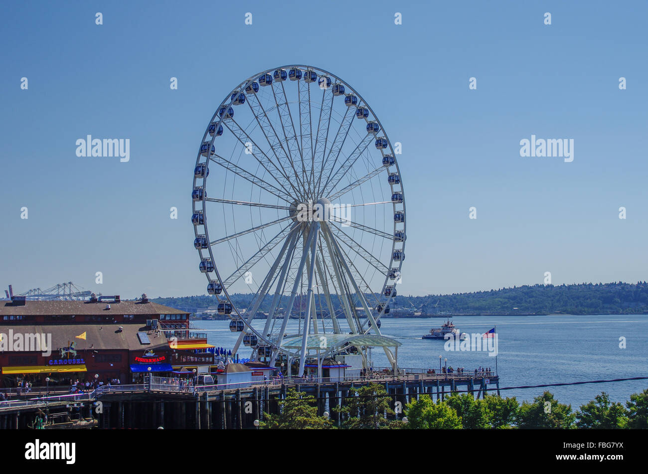 Seattle Great Wheel am Kai Seattle, Washington, USA Stockfoto