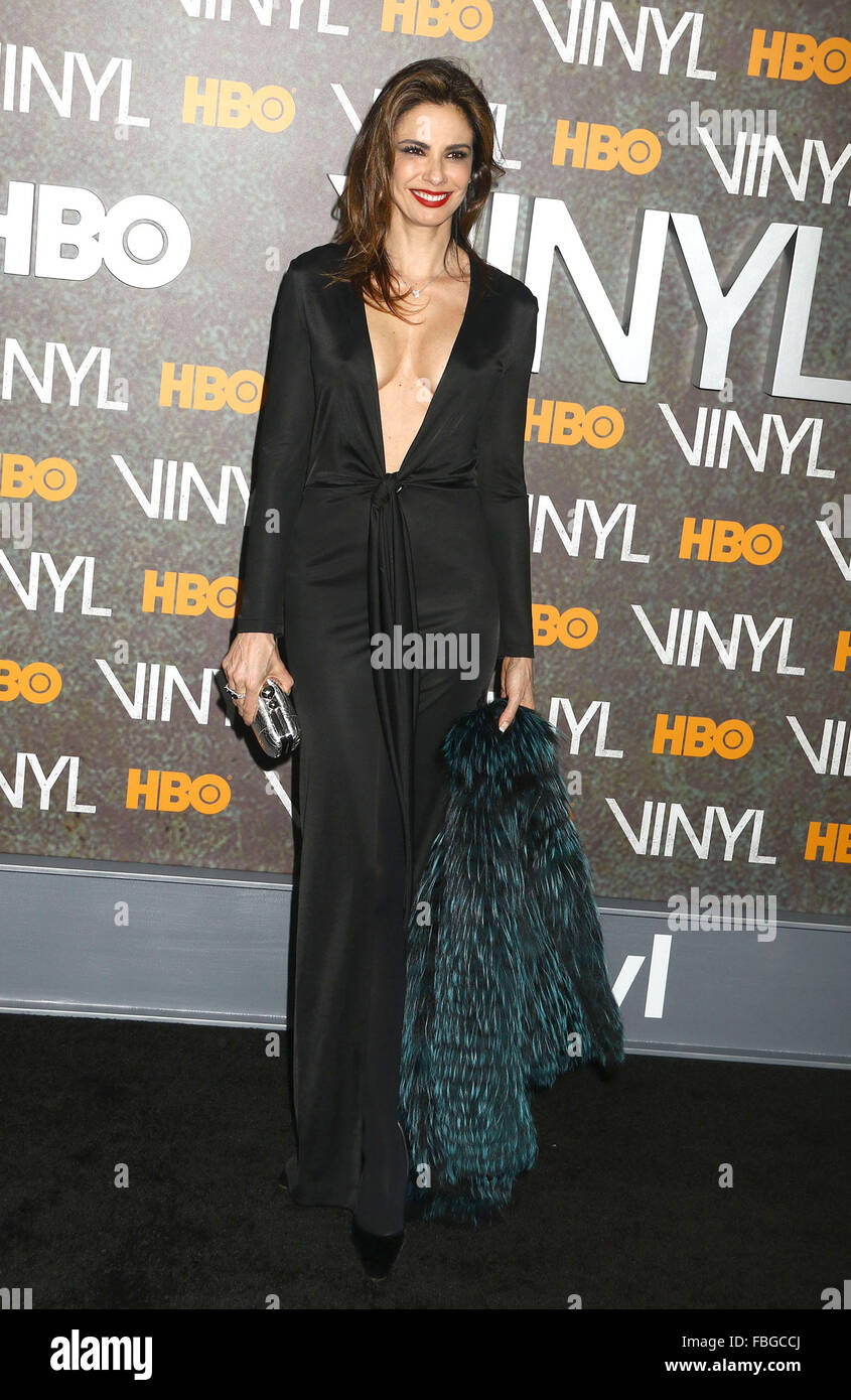 New York, New York, USA. 15. Januar 2016. Model LUCIANA MORAD besucht die New Yorker Premiere von der HBO-Serie "Vinyl" im Ziegfeld Theatre statt. Bildnachweis: Nancy Kaszerman/ZUMA Draht/Alamy Live-Nachrichten Stockfoto