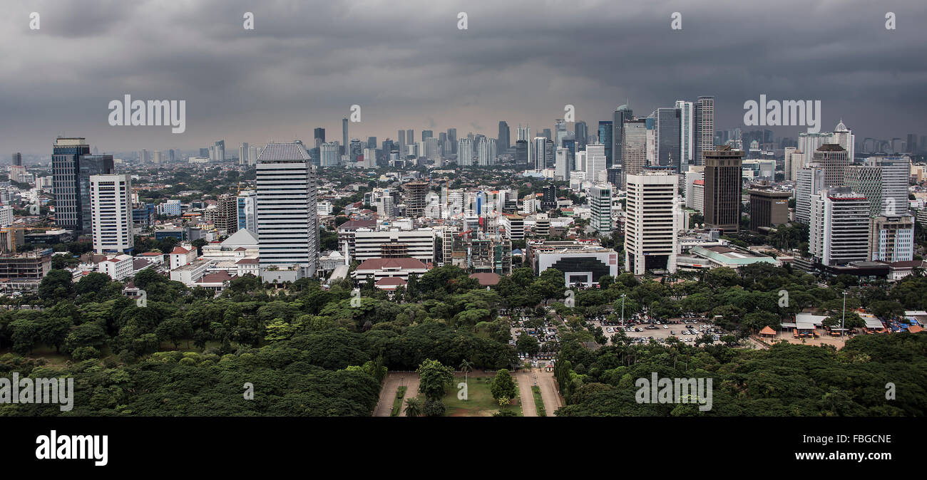 Jakarta-Stadt-panorama Stockfoto