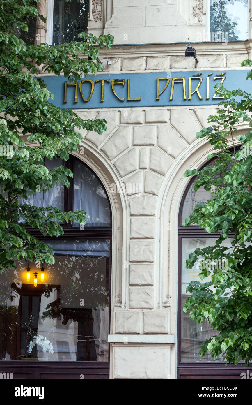 Prager Jugendstil, Hotel Savoy ist ein 5 Sterne luxus Hotel im Jugendstil in Prag, Tschechische Republik Stockfoto