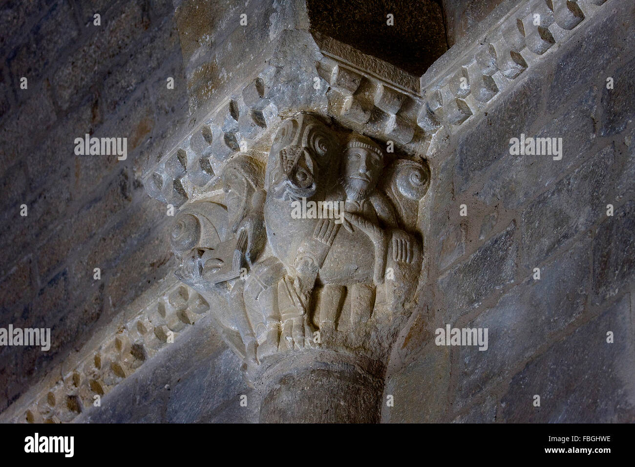 Kirche San Pedro de Etxano, Valdorba, Navarra. Spanien Stockfoto